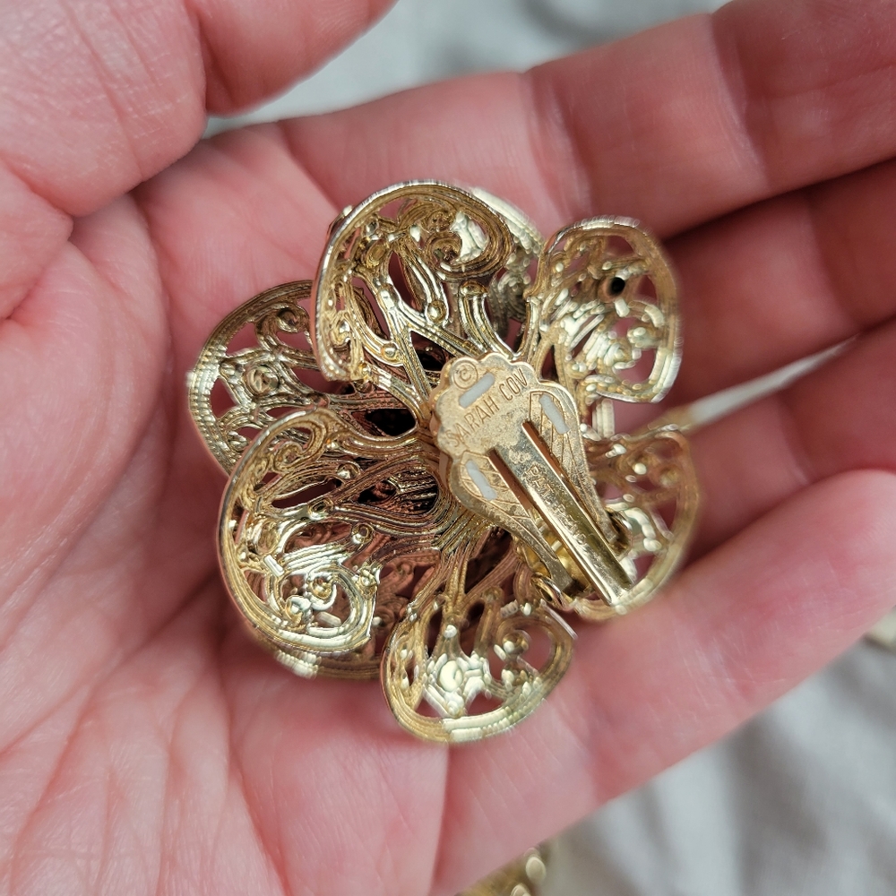 VTG Sara Coventry Demi-Parure "Fashion Flower" Set - Picture 8 of 12